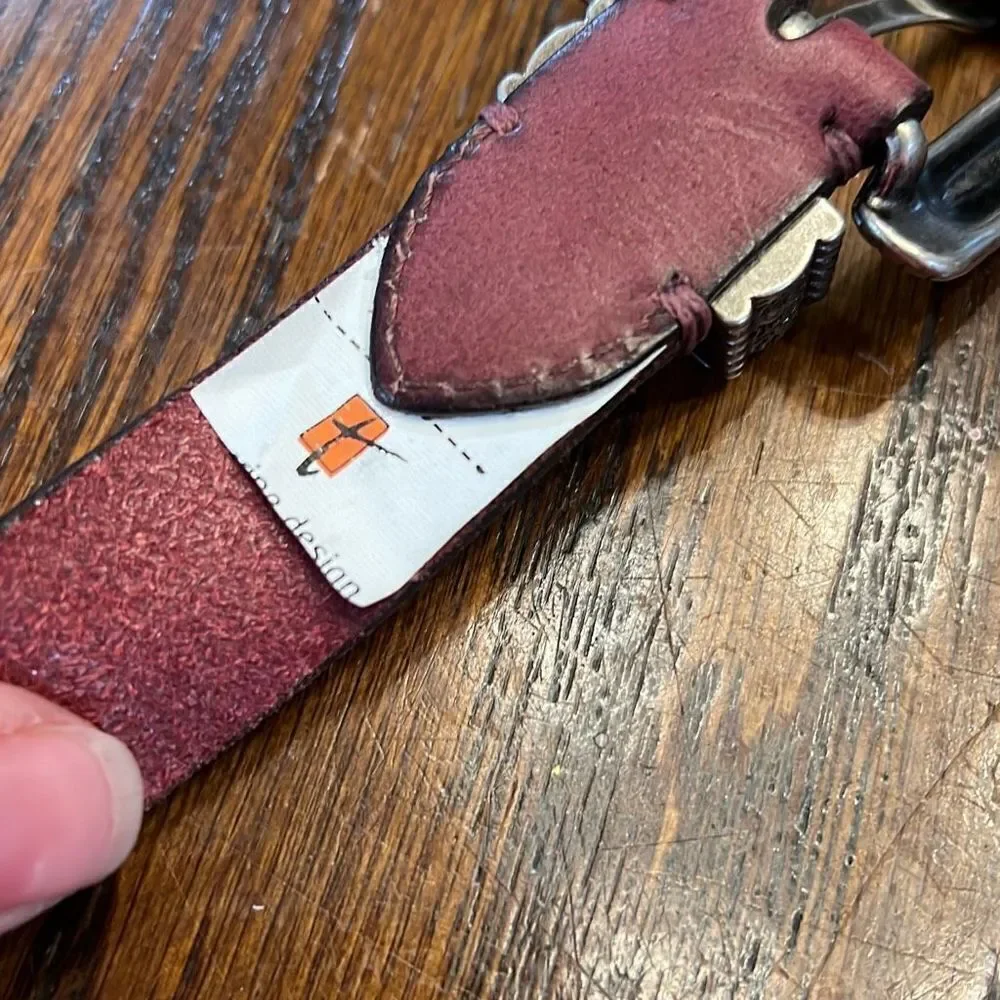 Lucky Brand Maroon Western Belt hombre